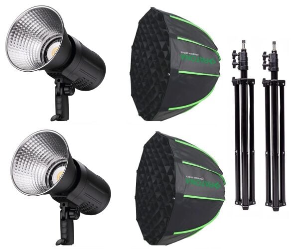 PATONA 4275 LED 80W RGB Hızlı Kurulum  60cm Octagon Softbox Fotoğraf ve Video Işığı Çiftli Kit