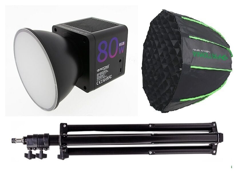 PATONA 4245 SL-80R 80W RGB LED Hızlı Kurulum  60cm Octagon Softbox Video ve Fotoğraf ışığı Tekli Kit