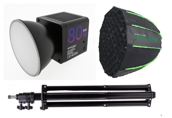 PATONA 4245 SL-80R 80W RGB LED Hızlı Kurulum  60cm Octagon Softbox Video ve Fotoğraf ışığı Tekli Kit