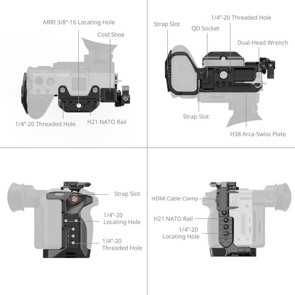 SmallRig 5590 Sony FX2  için Pil Plakalı  Gelişmiş Kafes Kiti
