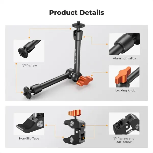 K&F Concept KF1523  9.8'' Magic Arm with Super Clamp