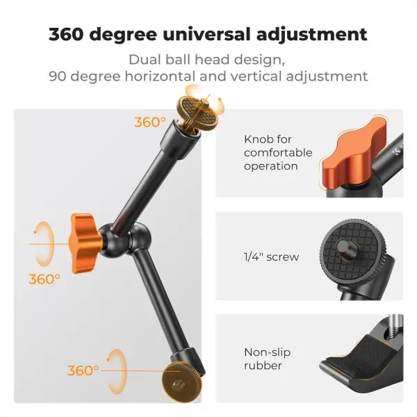 K&F Concept KF1523  9.8'' Magic Arm with Super Clamp