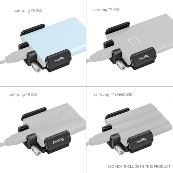 SmallRig 3272B SSD Kelepçesi Samsung T5 / T7 / T7 Shield / T9  ile uyumlu