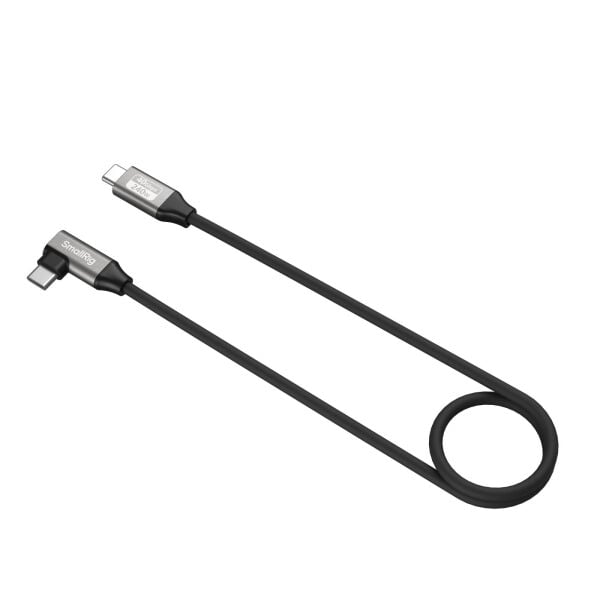 SmallRig 5076 USB-C Veri Kablosu (Düzden Açılıya, 60cm / 23.6in) (40Gbps + 240W + 8K)