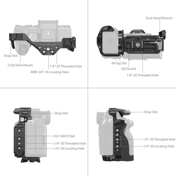 SmallRig 5583 Sony Alpha 7R V / 7 IV / 7S III / 1 / 7R IV / 7 V  için Airtag Yuvalı  Kafes