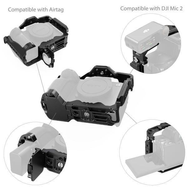 SmallRig 5583 Sony Alpha 7R V / 7 IV / 7S III / 1 / 7R IV / 7 V  için Airtag Yuvalı  Kafes