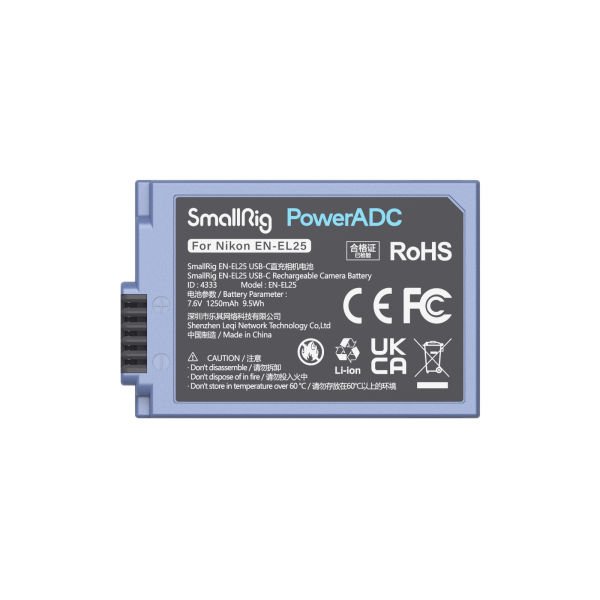 SmallRig 4333 EN-EL25 Nikon USB-C Şarj Edilebilir Kamera Pili