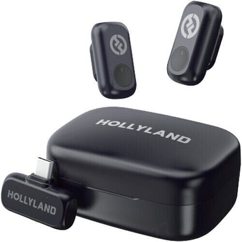 Hollyland LARK A1 Duo Type-C Kablosuz Yaka Mikrofonu Sistemi (Siyah)