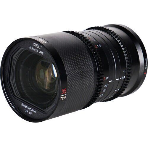 Sirui Saturn 35mm T2.9 1.6x Full-Frame Karbon Fiber Anamorfik Lens (E Mount, Mavi Flare)