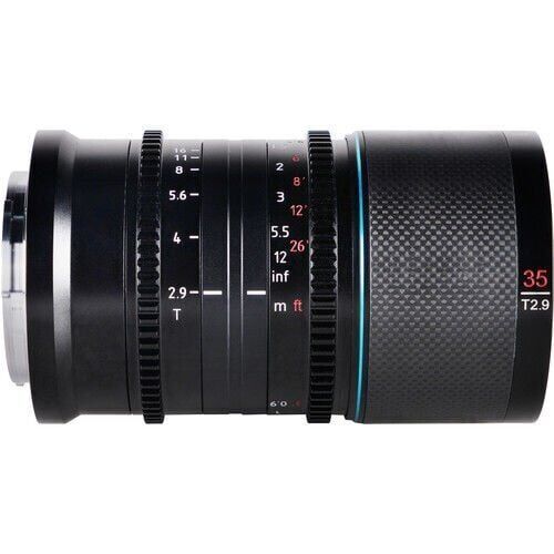 Sirui Saturn 35mm T2.9 1.6x Full-Frame Karbon Fiber Anamorfik Lens (E Mount, Mavi Flare)