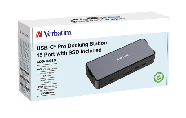 VERBATIM 32174 - USB-C DOCK 15P with SSD Slot CS-15SSD