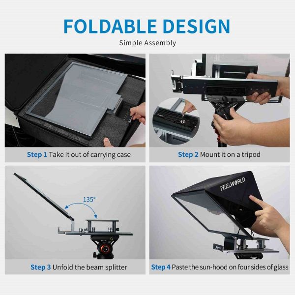FEELWORLD TP16 Taşınabilir 16 İnç Katlanır Telepronter