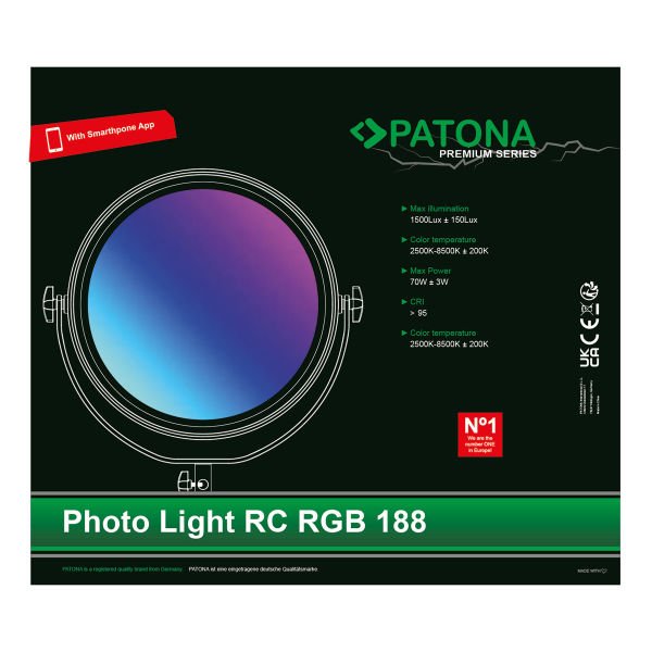 PATONA Premium 188A RGB Yumuşak Fotoğraf ve Video Işığı