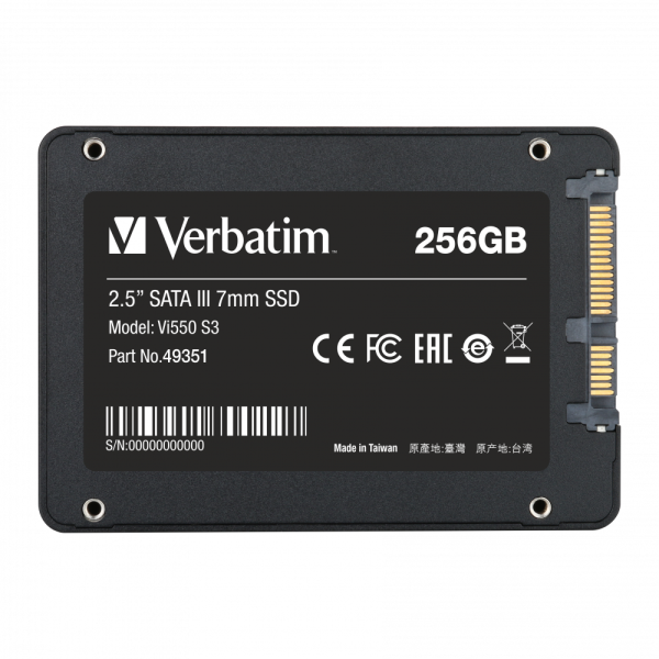 VERBATIM 49351 - 256GB VI550 S3 2.5'' SATA SSD (Okuma 550MB/sn. - Yazma 460MB/sn.)