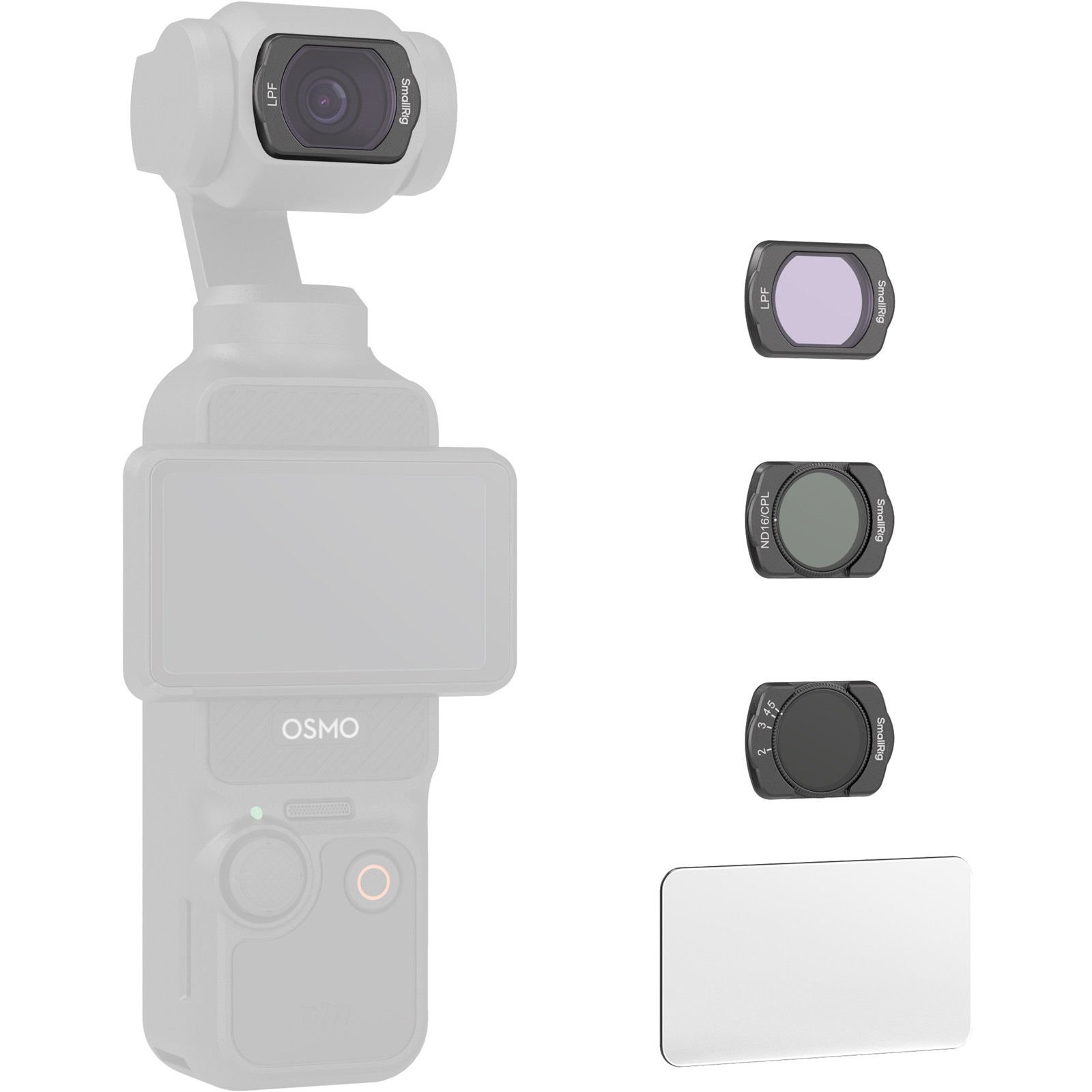 SmallRig 4776 DJI Osmo Pocket 3  için VND2-5 /  ND16/CPL / LPF Filtresi / Ekran Koruyucu Filtre Kiti