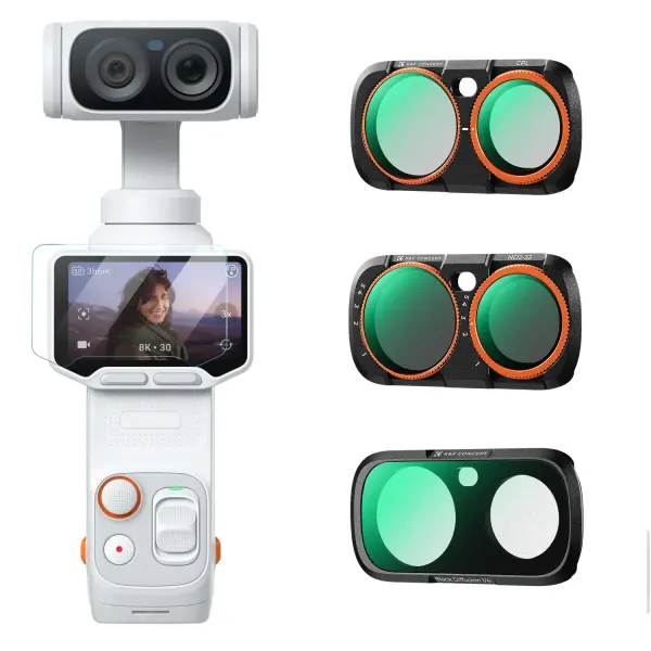 K&F Concept Insta360 Luna Ultra İçin 3 Parça Filtre Seti (CPL + Black Mist 1/4 + ND2-32)