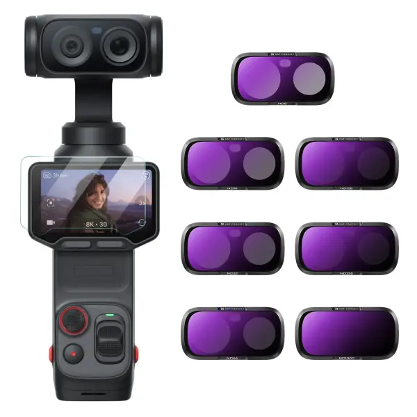 K&F Concept Insta360 Luna Ultra İçin 7 Parça ND Filtre Seti (ND8, ND16, ND32, ND64, ND128, ND256, ND1000)