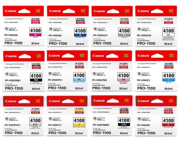 Canon INK PFI-4100 12 Renk Mürekkep Paketi (PRO-1100 İçin)