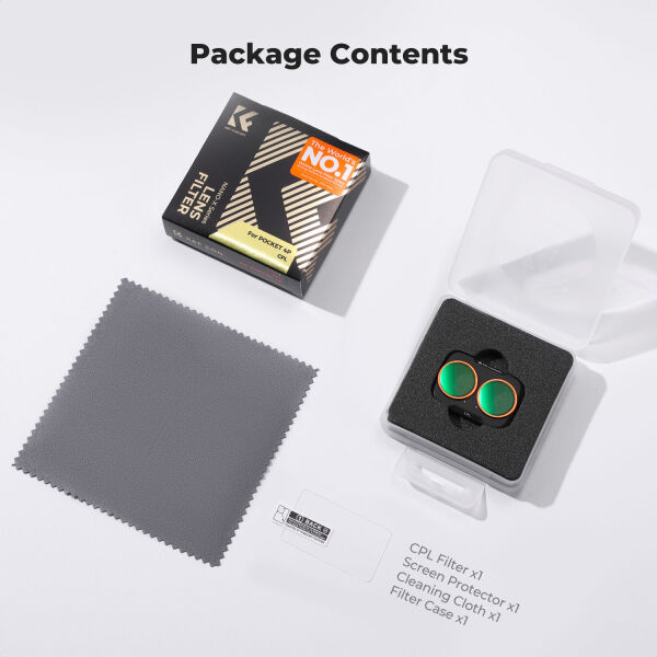 K&F Concept Dji Osmo Pocket 4P İçin Polarize (CPL) Filtre (Plastik )
