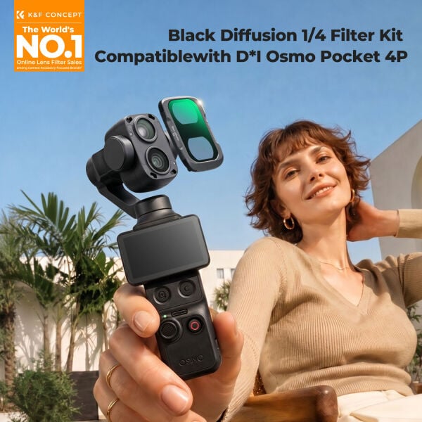 K&F Concept Dji Osmo Pocket 4P İçin Black Mist 1/4 Filtre (Plastik)