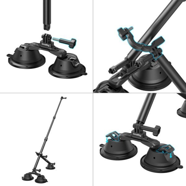 SmallRig 4380 Insta360 X3 X4 X5 Ve Aksiyon Kameralar İçin  Vakumlu Araç Montaj Seti