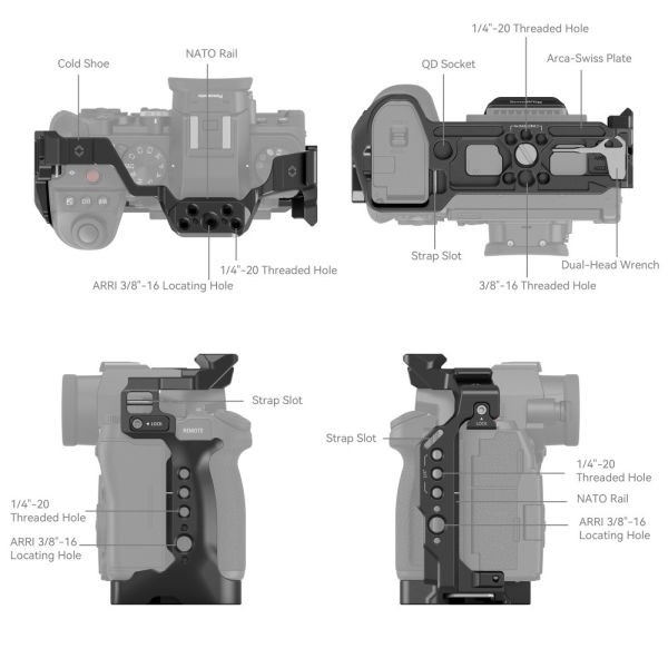 SmallRig 4022 Panasonic LUMIX G9II / S5II / S5IIX  için  Kafes