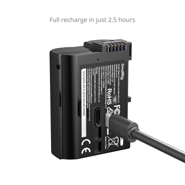 SmallRig 5299 Nikon EN-EL15c USB-C  Güç Göstergeli Fotoğraf Makinesi Pili