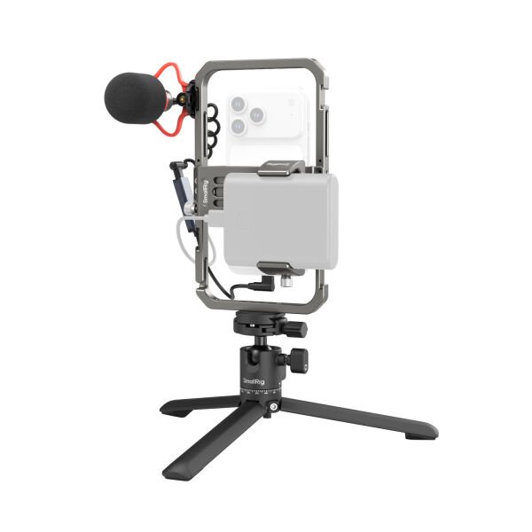 SmallRig 3384D Hepsi Bir Arada Video Kiti Ses ve Aydınlatma Sistemiyle Akıllı Telefon Kullanıcıları İçin