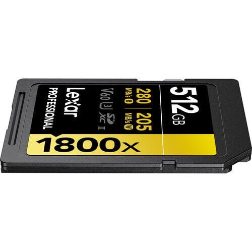 Lexar 512GB 280MB/s Profesyonel 1800x SDXC UHS-II V60 Hafıza Kartı (Gold Serisi)