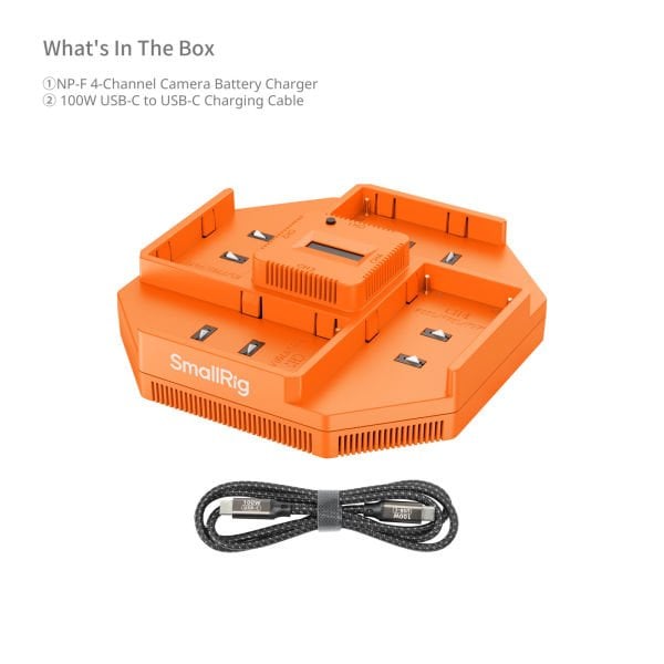 SmallRig 4837 NP-F F970 Serisi 4 Kanallı Kamera Pil Şarj Cihazı