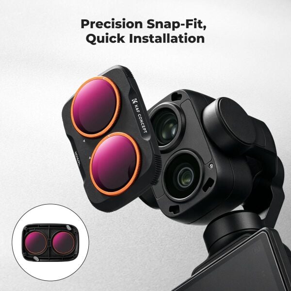 K&F Concept Dji Osmo Pocket 4P İçin 4 Parça ND/PL Filtre Seti (ND8/PL, ND16/PL, ND32/PL, ND64/PL) (Plastik)