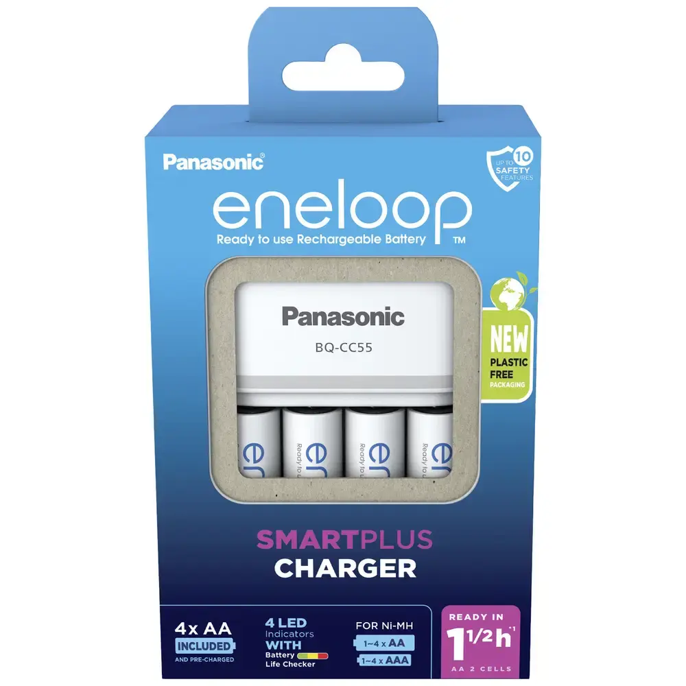 Panasonic Eneloop BQ CC55 Şarj Edilebilir 2000mAh Pil NiMH AA (4'lü + Şarj Aleti ile)