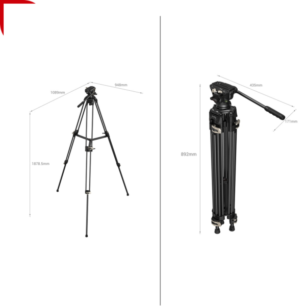 SmallRig 3751B AD-01 Profesyonel Video Tripod