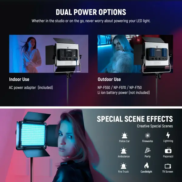 Neewer RGB660 Pro II RGB LED Video Işık Seti (2'li İkili Set)