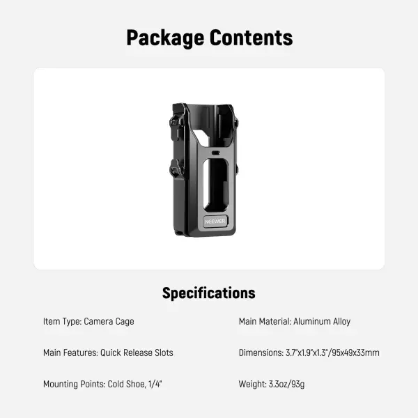 NEEWER AC029 DJI Osmo Pocket 3 İçin Manyetik Koruma Kafesi
