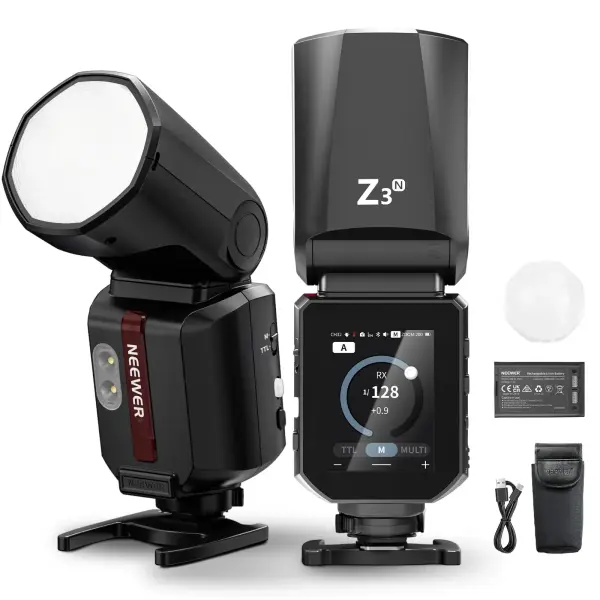 Neewer Z3R-N Nikon Uyumlu 100W Yuvarlak Kafa Akülü Tepe Flaşı