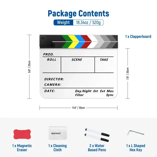 NEEWER Yönetmen Film Klaketi (30x25cm)