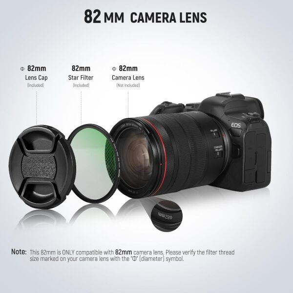 NEEWER 82mm 3'lü Yıldız Filtre Kiti (4, 6, 8 Noktalı)