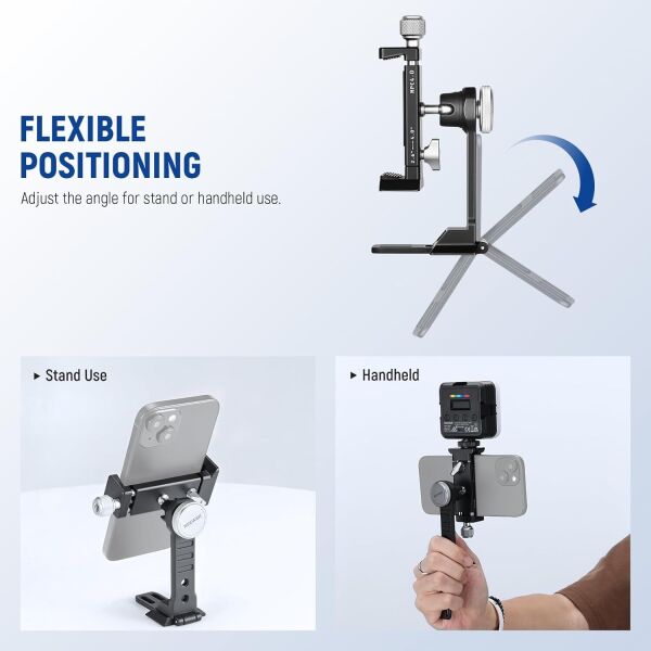 NEEWER PA002 Alüminyum Alaşımlı Döndürülebilir Akıllı Telefon Tripod Adaptörü