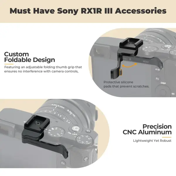 Freewell Sony RX1R III Thumb Grip with Cold Shoe Mount