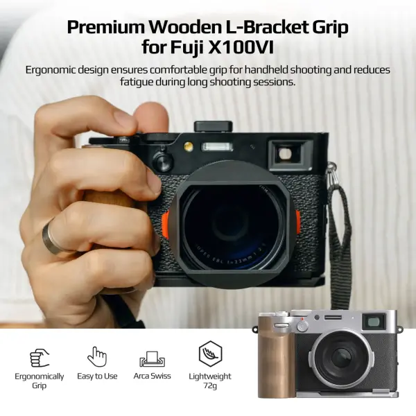 Freewell Fuji X100VI L Bracket Premium Grip Siyah