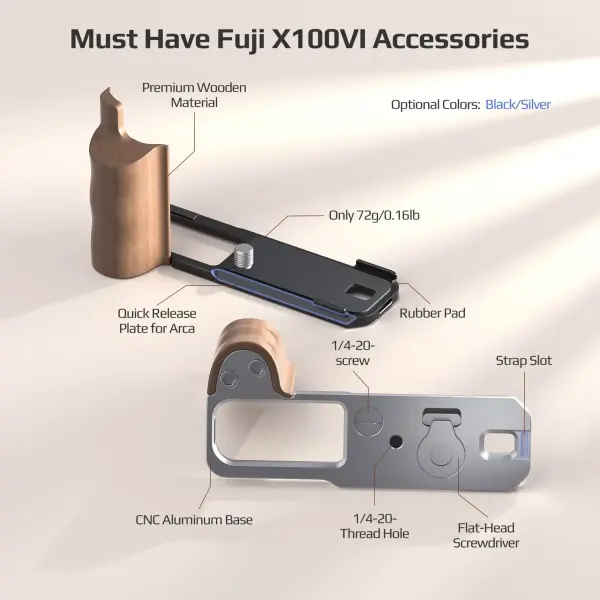 Freewell Fuji X100VI L Bracket Premium Grip Gri
