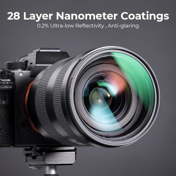 K&F Concept 58mm NANO-X MCR MC-UV 28 Çok Katmanlı Kaplamaya sahip  Koruma Filtresi 8K Ultra HD