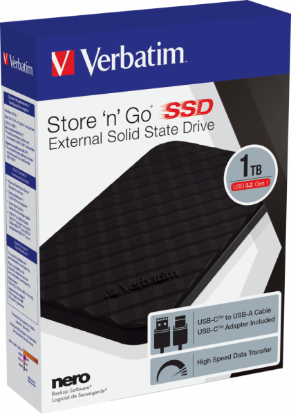VERBATIM 53230 - 1TB STORE 'N' GO EXTERNAL SSD USB 3.2 GEN 1