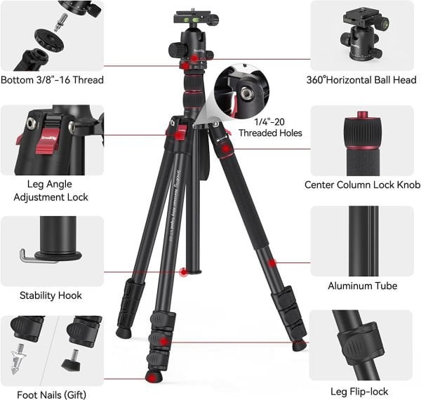 SmallRig 3474C CT-20 Alüminyum Alaşımlı Tripod