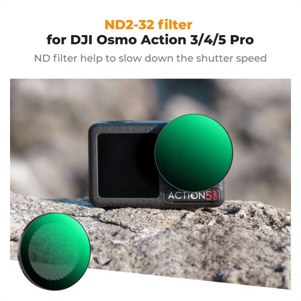 K&F NANO-X ND2-32  DJI Osmo Action 5/4/3 ile Uyumlu Değişken Filtre
