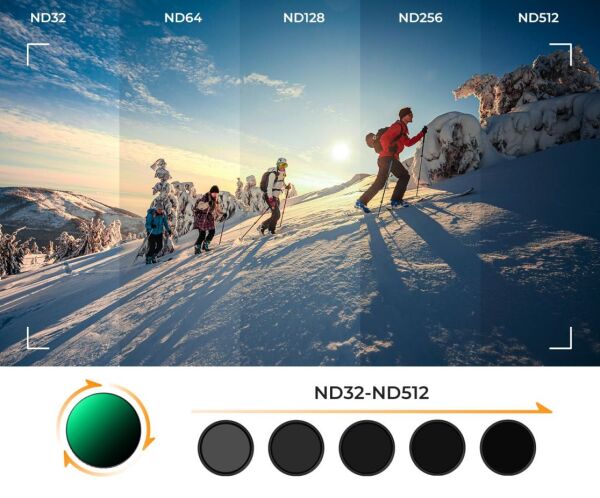 K&F NANO-X ND32-512  DJI Osmo Action 5 Pro/Osmo Action 4/Osmo Action 3 ile Uyumlu Değişken Filtre