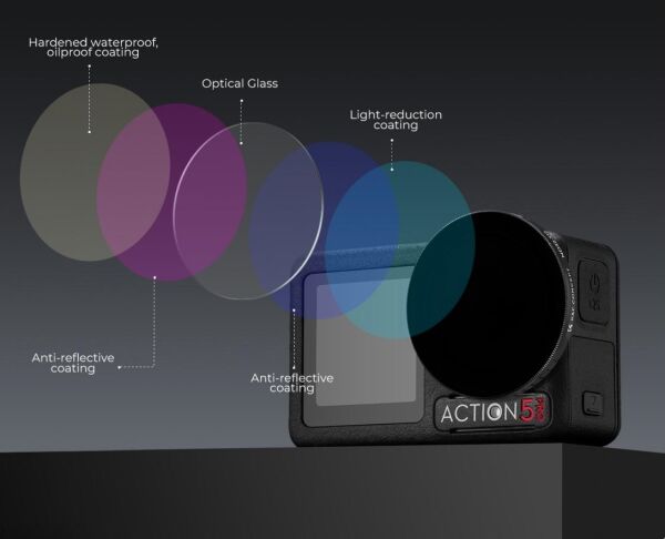 K&F ND32-512  DJI Osmo Action 5 Pro/Osmo Action 4/Osmo Action 3 ile Uyumlu Değişken Filtre