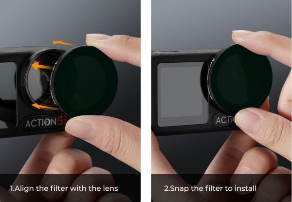 K&F ND32-512  DJI Osmo Action 5 Pro/Osmo Action 4/Osmo Action 3 ile Uyumlu Değişken Filtre