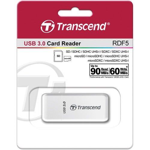 TRANSCEND TS-RDF5W SD/MicroSD Card USB 3.1 Gen 1, White
